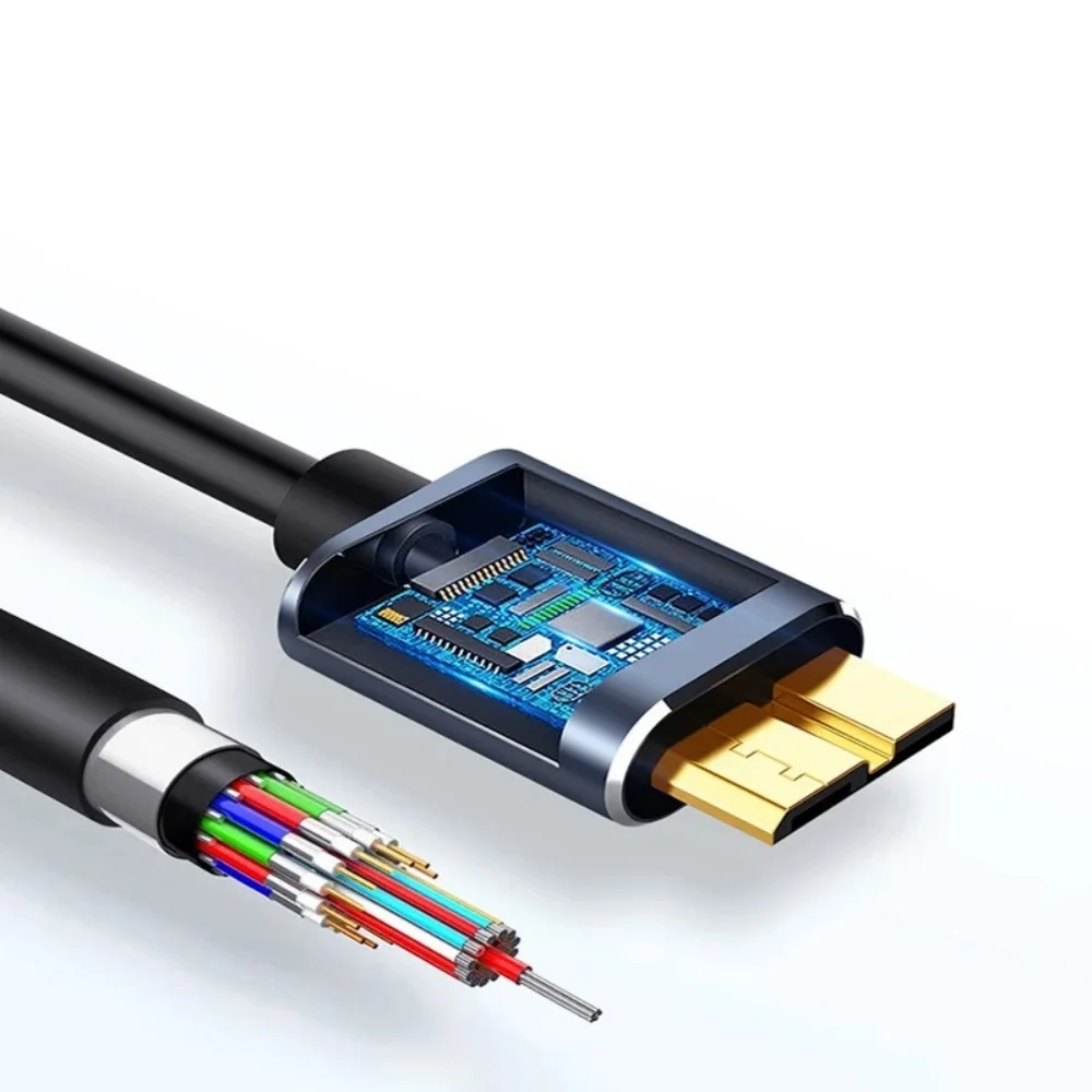 USB C to Micro USB External Braided Cable 3.0(5Gbps) Type C Male to Micro B Female for External Hard Drive MacBook Laptop