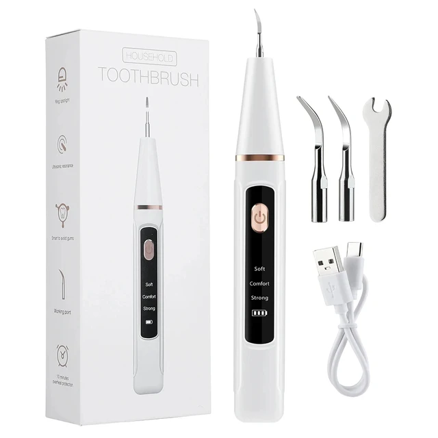 Ultrasonic Dental Calculus Remover And 9D Teeth Whitening Strips Plaque Scaler Tartar Eliminator Electric Tooth Cleaner Set 9