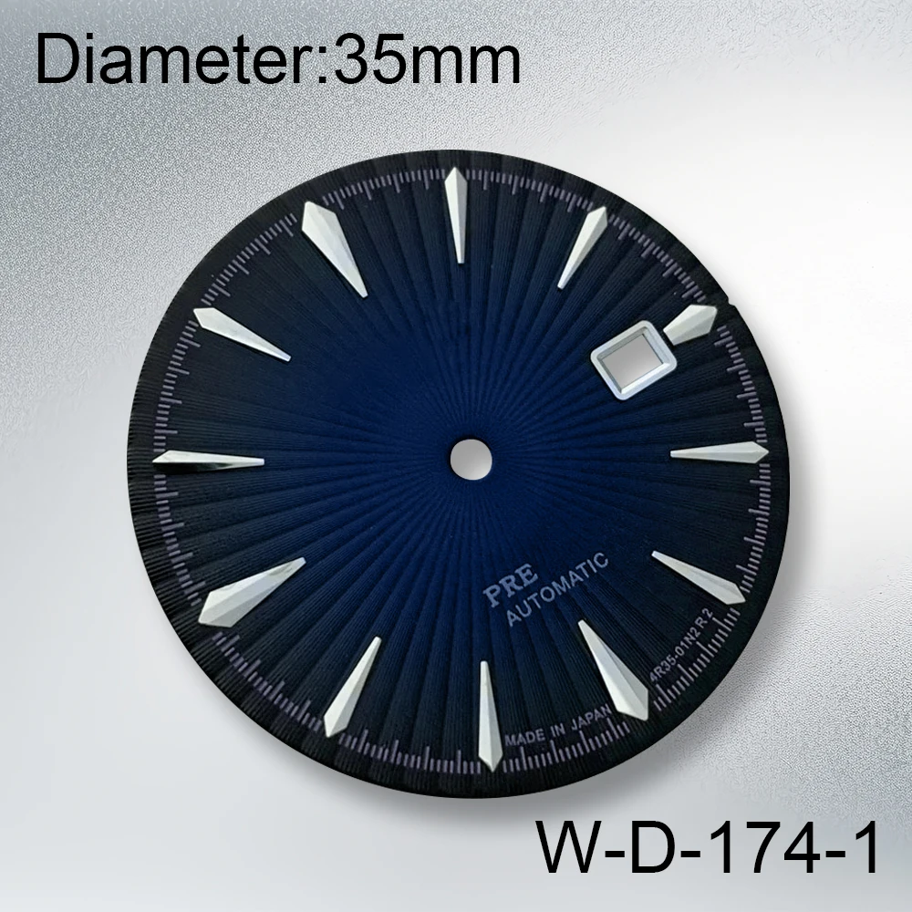 35mm S Logo Cocktail Gradient Dial Suitable For NH35/NH36/4R Automatic Movement Watches Modification Accessories