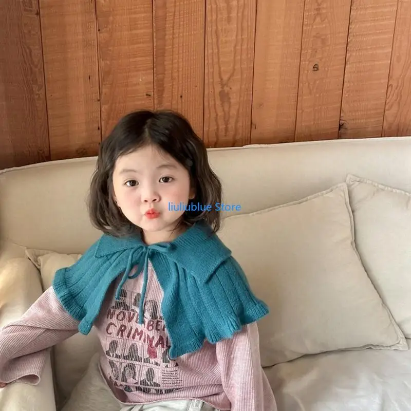  소녀 니트 목도리 부드럽고 통기성 이동식 거짓 칼라 3-10T 쌀쌀한 시즌을위한 아동 의류 액세서리 62CF
