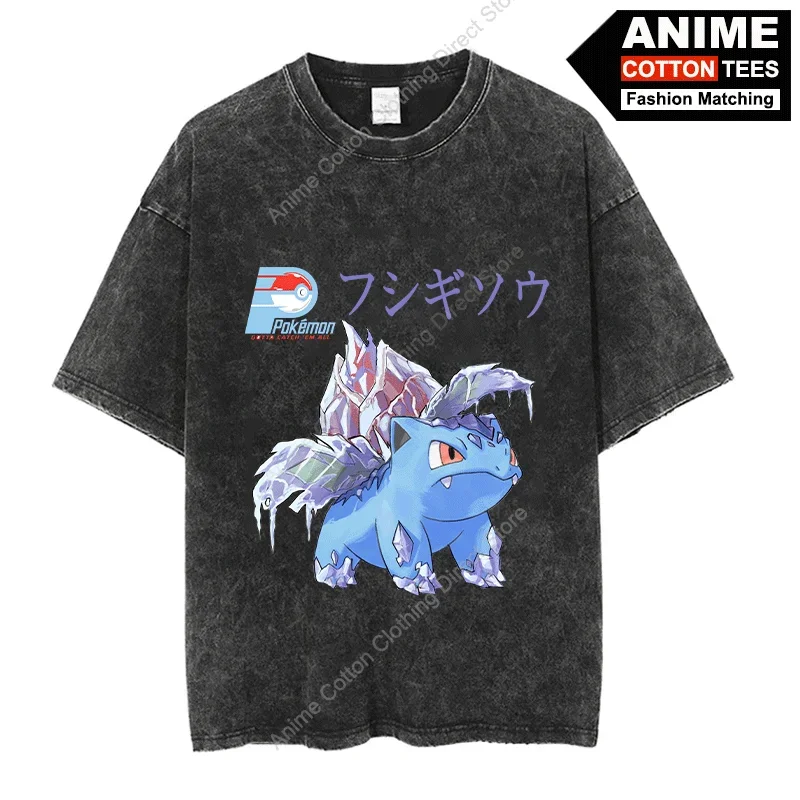 

Blue Cute Ivysaur T Shirt Cartoon Elf Baby Print T-shirt Y2k Harajuku Hip Hop Street Casual Unisex Oversized Loose Tees Cotton