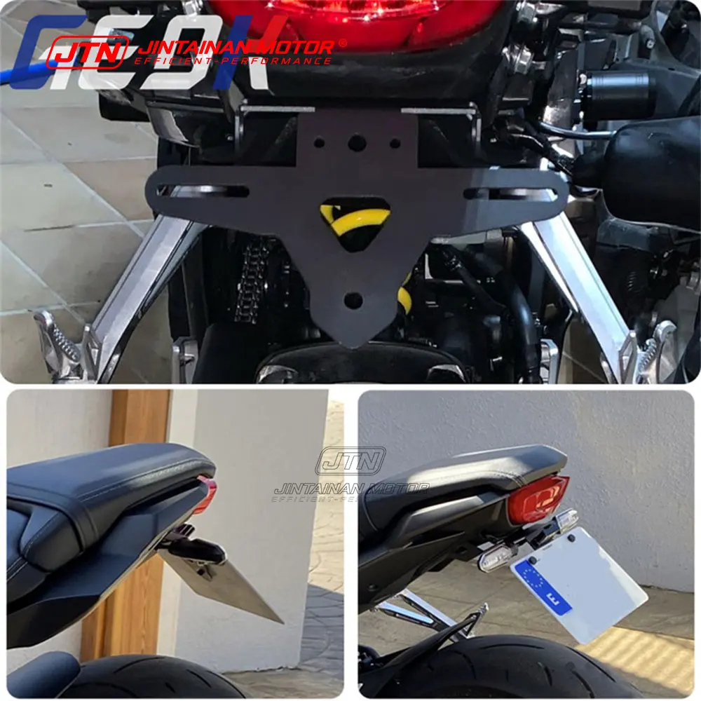 JTN CB650R CBR650R CB1000 HORNET 번호판 홀더 오토바이 LED 라이트 리어 숏 테일 스톡 라이센스 (혼다 2021-2026년식 호환)