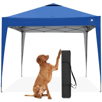 10x10 Pop Up Canopy Tent Instant Setup Waterproof UV Protection Portable Compact for Camping Beach Party Outdoor Event, Custom (Blue) 6