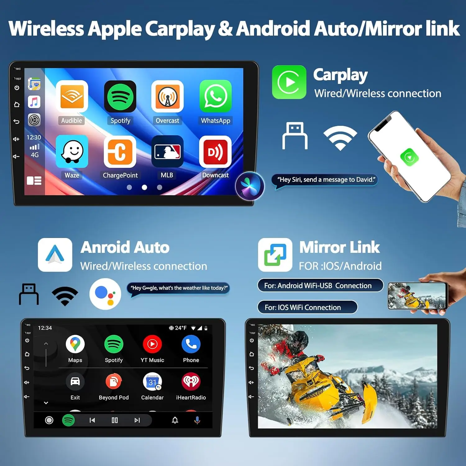 Car Multimedia Player Car Radio Android 14 Carplay For Volkswagen VW Passat B6 B7 B8 CC 2007-Navigation GPS Multimedia Player WiFi+4G stereo BT
