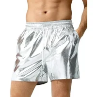 Men Bikini Swimwear Wet Look Solid Color Trunks Sports Soft Bodybuilding Shorts Beach Fitness GYM Short Lounge Breathable Pants 2