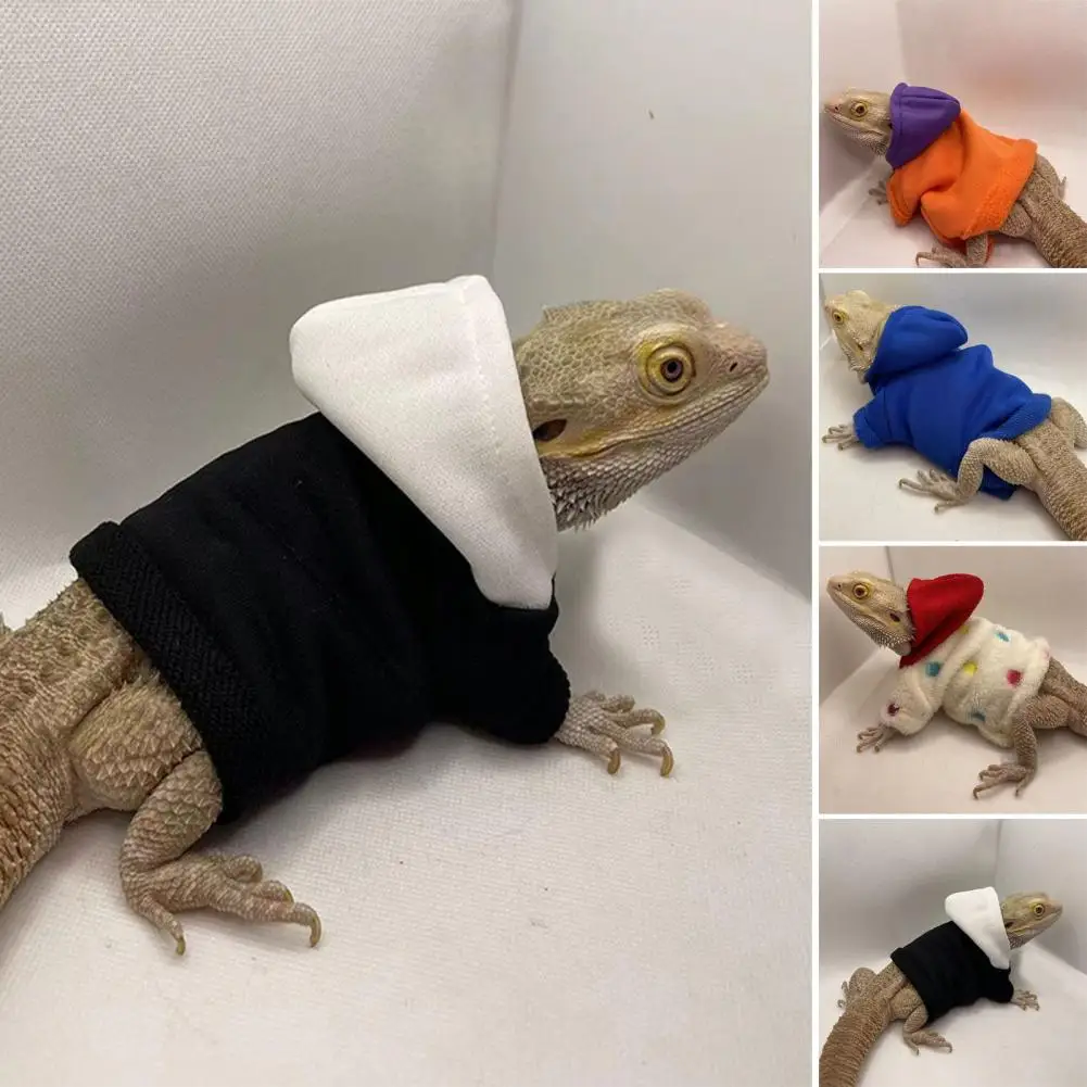 Pet Clothes for Lizards Fine Workmanship Soft Breathable Lizard Clothing Adjustable Hoodie T-shirt for Small Pets