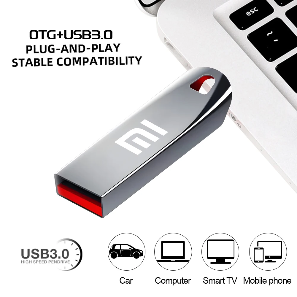 Xiaomi USB Flash Drive 2TB OTG Metal USB 3.0 Pen Drive Key 1TB 512GB Type C High Speed Pendrive Mini Flash Drive USB Memoria
