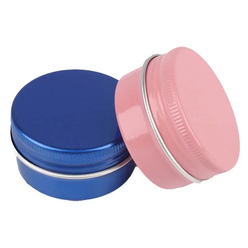 Empty Aluminum Tin Jar with Screw Thread Lid Round Sealed Box Cream Lip Balm Containers Cosmetic Cans Candle Jars 50Pcs 15g storage box storage jar storage can