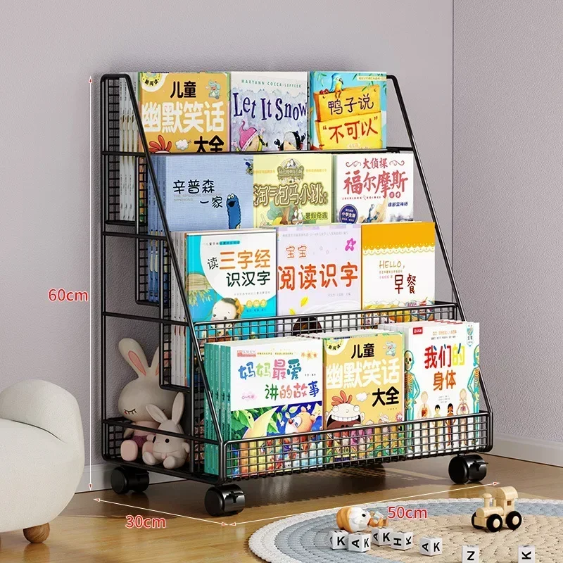 Mobile Shelf Folding Rotating Bookcase Books Motorcycle Helmet Warehouse Shelf Storage Home Decoration Book Shelves Umbrella