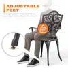 Outdoor Aluminum Bistro Set 3 Piece with Umbrella Hole Table & Chairs Set Patio Powder-Coated Frame Non-Slip Foot Pads Ergonomic 2
