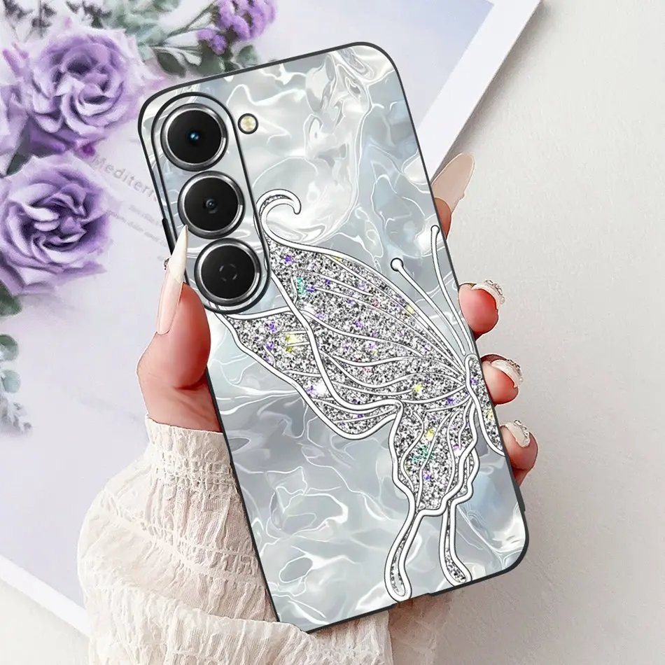 Elegant Floral Butterfly Phone Case - Soft Silicone TPU Cover