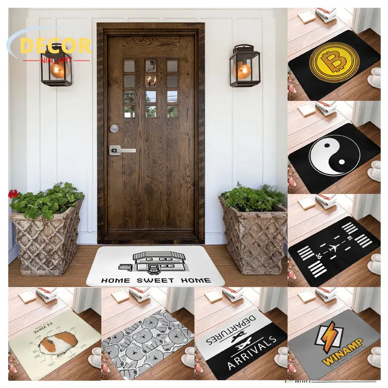 

Tai chi Cartoon Lucky Mat Footpad Anti-slip Rug For Home Kitchen Bedroom Balcony Toilet Decoration Washable Floor Door Carpet