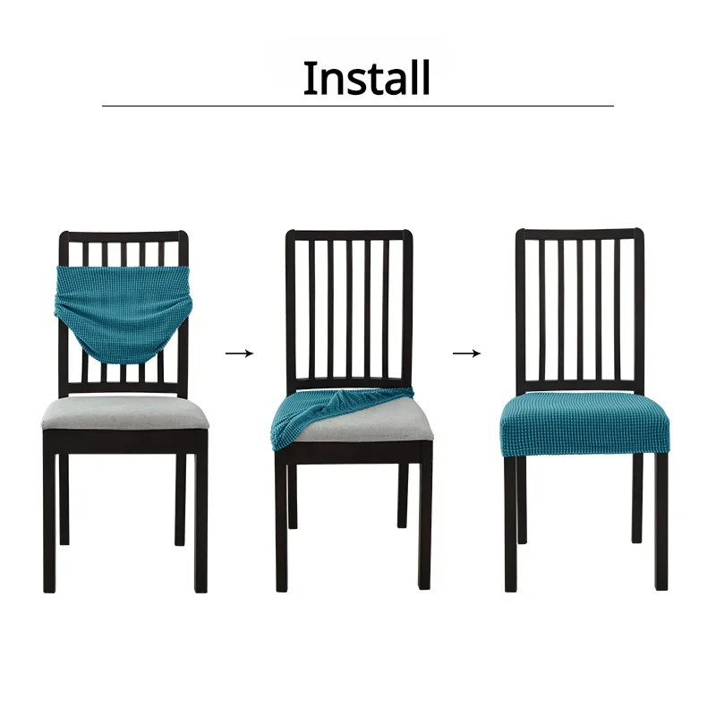 Waterproof Chair Cover Spandex Jacquard Chair Pad Cushion Adjustable Cover Dining Room Upholstered Chair Case Seat Cover 2024 3
