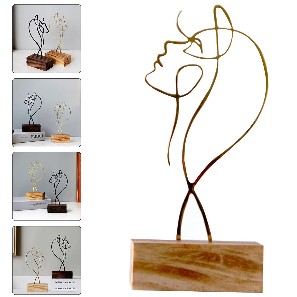 

Настольная металлическая линия фигурка абстрактная Минималистичная Женская фотография для офиса