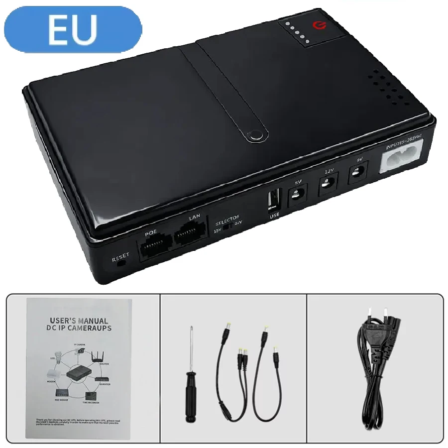 AC220-265V 36W UPS Uninterruptible DC Power Supply DC1018L DC1036L 5V 9V 12V Router Optical Cat Monitor Backup Charger Cell