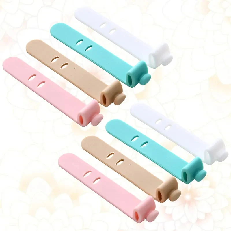 4/8/12/24Pcs USB 충전 코드용 유연한 실리콘 케이블 클립 전원 케이블 데스크탑 깔끔한 코드 관리 케이블 와인더 코드