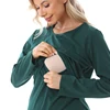 New Maternity Clothes Womens LongSleeve Crew Neck Solid Color Nursed Tops Casual T Shirt For Breastfeeding 5