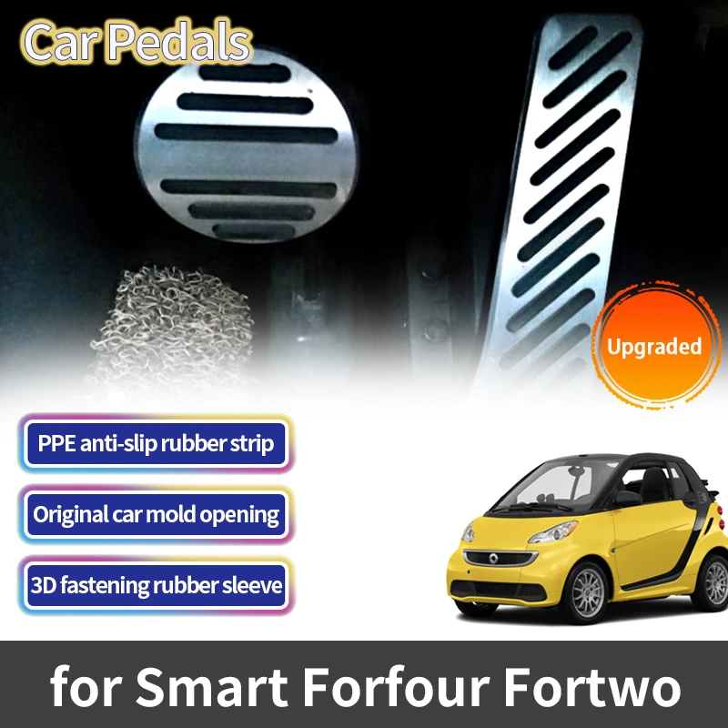 Coperture Antiscivolo Per Pedali Acceleratore, Freno E Frizione Per Smart Fortwo 453/451 E Forfour 2015-2020 – Facile Installazione, Guida Più Sicura