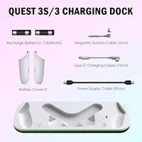 VR Headset Charging Dock for Mate Quest 3 Dual Controller Contact Charger Stand With LED Light For Oculus Quest 3 Charge Station - Image 6