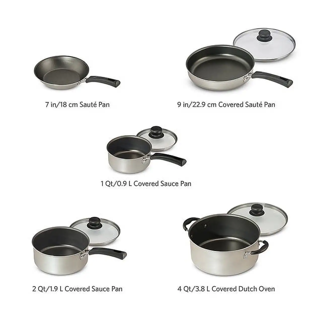 9-Piece Nonstick Cookware Set, Champagne, Easy Cooking, Easy Cleaning, Lightweight but Durable