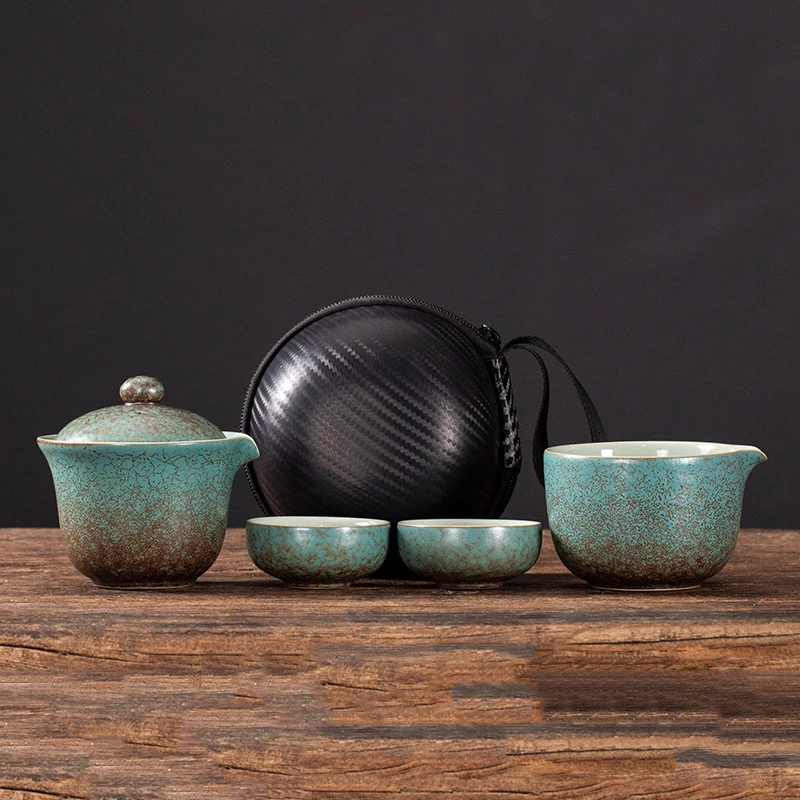 

LUWU Chinese Tea Travel Tea Set Kung Fu Tea Set Ceramic Portable Teapot Teaset Gaiwan Tea Cups of Tea Ceremony Tea Tool