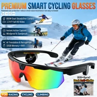 2026 AI Skiing Smart Glasses 800W HD Anti-shake Camera Action Capture Goggles Men 3D Surroud Sound AI Chat Call Sport Sunglasses
