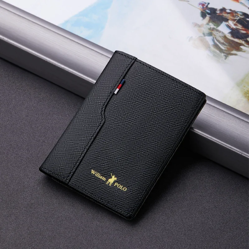 Men's Leather Wallet Case Small Card Mini Short Vertical Cowhide Wallet Portable With Gift Box wallet card holder,leather wallet,credit card wallet,card wallet,document card wallet,wallet card bag
