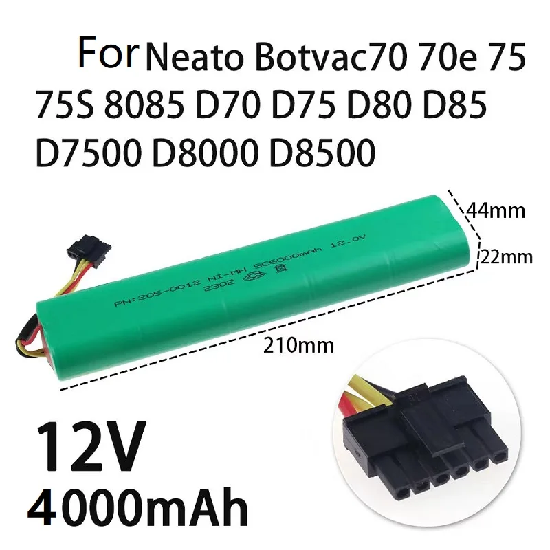 

Сменная литий-ионная батарея 12 В 4000 мАч для пылесоса Neato BotVac 70e 75 80 85 D75 D85 для серии neato Botvac D