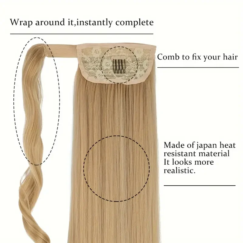 Synthetic Ponytail 22Inch Straight Hair Extensions for Women Daily Use