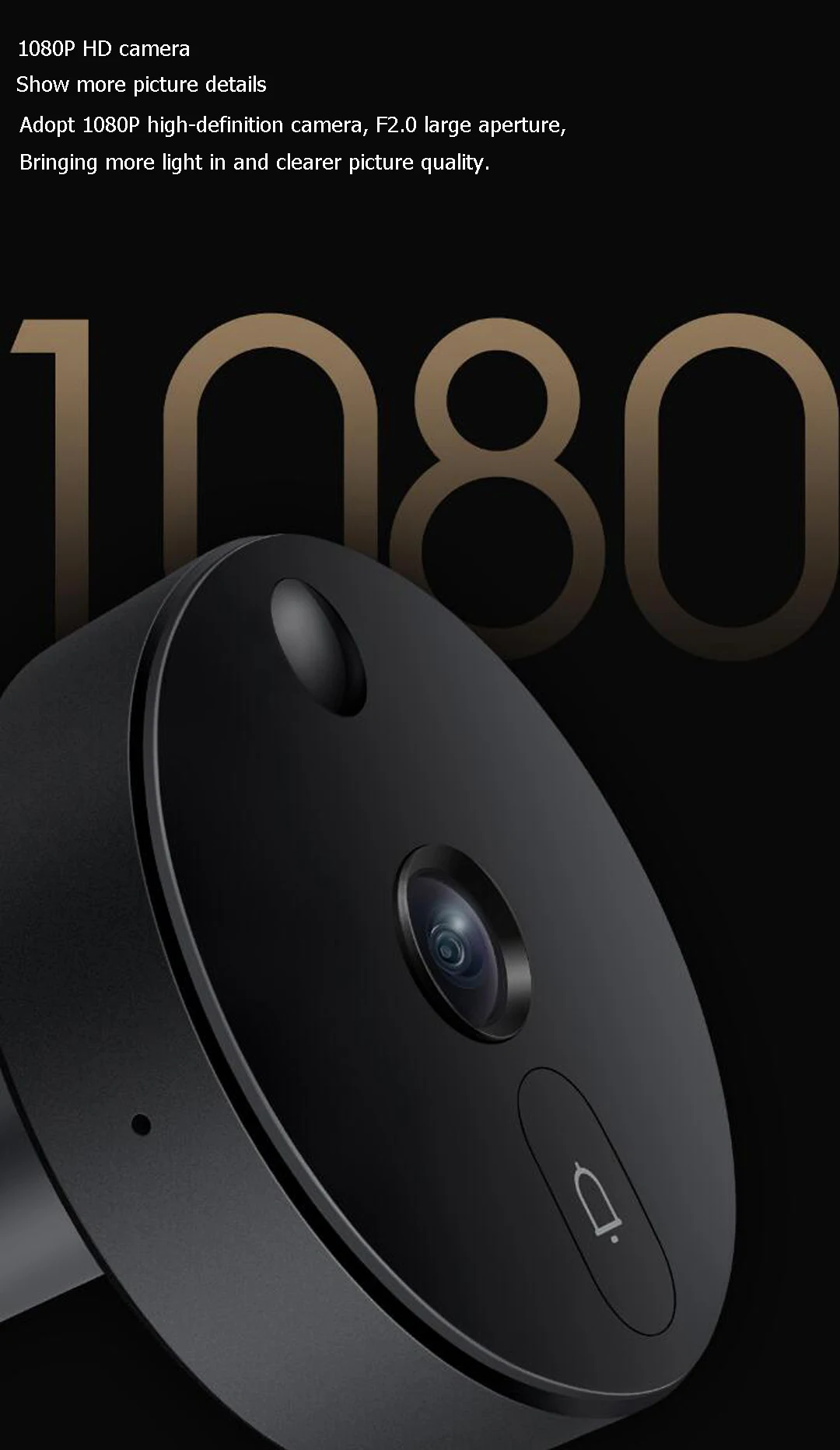 Умный видеодомофон Xiaomi, беспроводная камера «кошачий глаз» 1S 1080P ...