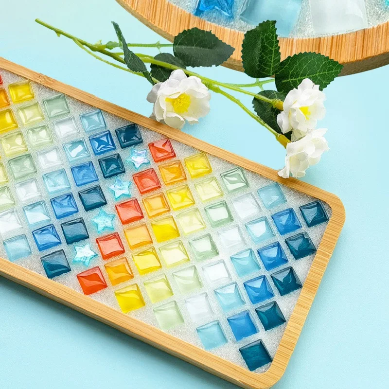 Diy mosaic supplies creative DIY mosaic coaster handmade material bamboo tableware mat tray kids DIY toy craft kit