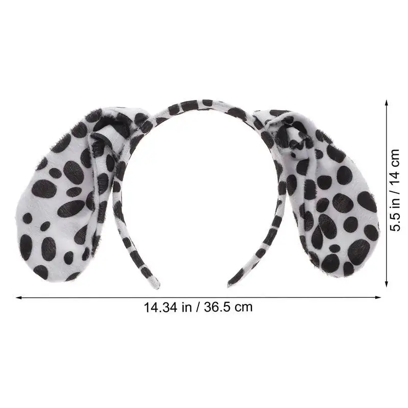 Hair Bands Hair Band Hair Accessories Halloween Headband Cosplay Headpiece Cosplay Accessories 2 Sets Animal Headband Dalmatian Ears Bow Ties Dog Puppy Headband Sets Animal Headgear Tail Children Stage