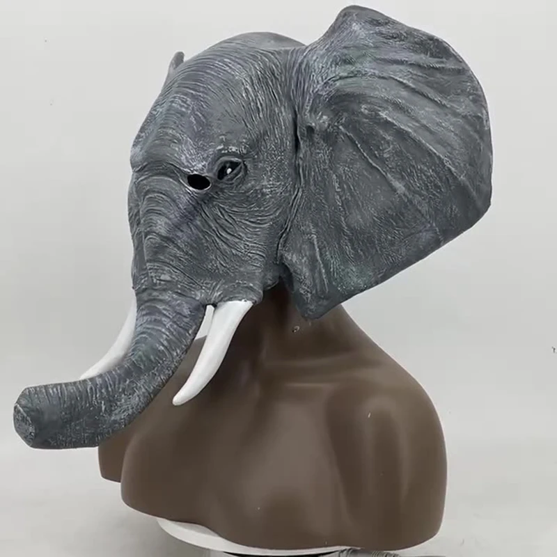 아프리카 코끼리 마스크, 할로윈 동물 코끼리 마스크, 아시아 코끼리 헤드기어, 크리에이티브 스푸프 라텍스 마스크, 파티 마스크