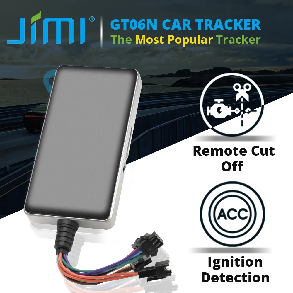 GPS Tracker Car Tracker Jimi GT06N 2G GSM Real Time Tracking Voice Monitoring Multiple Alarms Remote Cut-off Via Platform APP