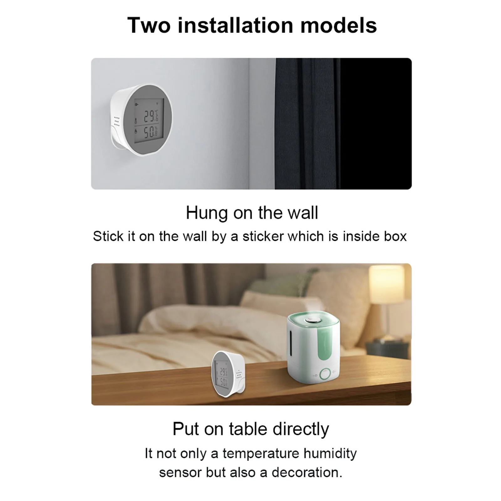 

1 Pc Smart Temperature Humidity Sensor Indoor Hygrometer LCD Display Screen W/ USB Power For Household Decoration Supplies