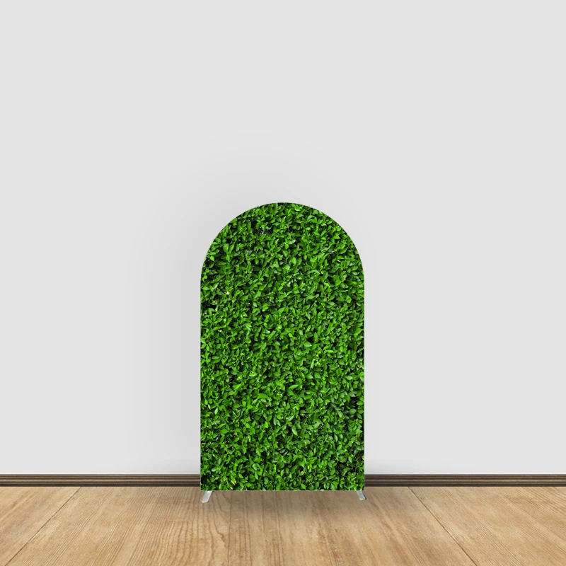 Description Picture 5 of itemGrass Leaves Wood Grain Theme Party Balloon Arch Background Covers Customized Design Decoration Elastic Fabric Arch Backdrop