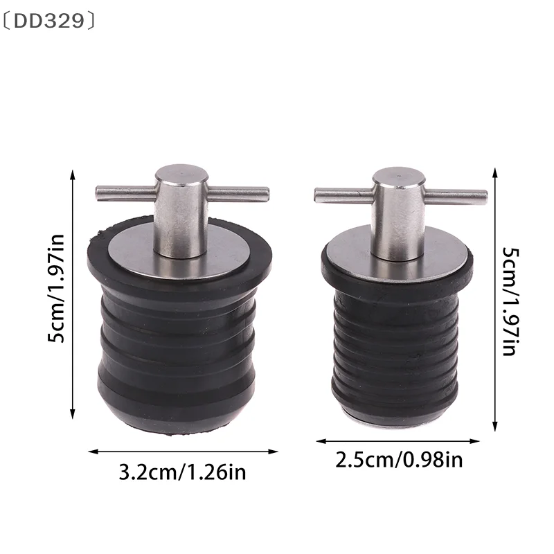 〔DD329〕25MM/32MM T-Handle Drain Plug Twist-Turn Marine Boats Drain Plugs Rubber Plugs With Stainless Steel Handle Boats