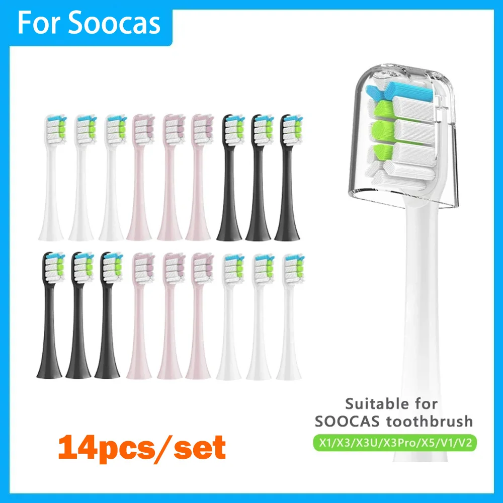 Replacement Brush Heads For SOOCAS X3/X3U/X5 DuPont Deep Cleaning Nozzles Sonic Soft Vacuum Bristle Tooth Brush Heads