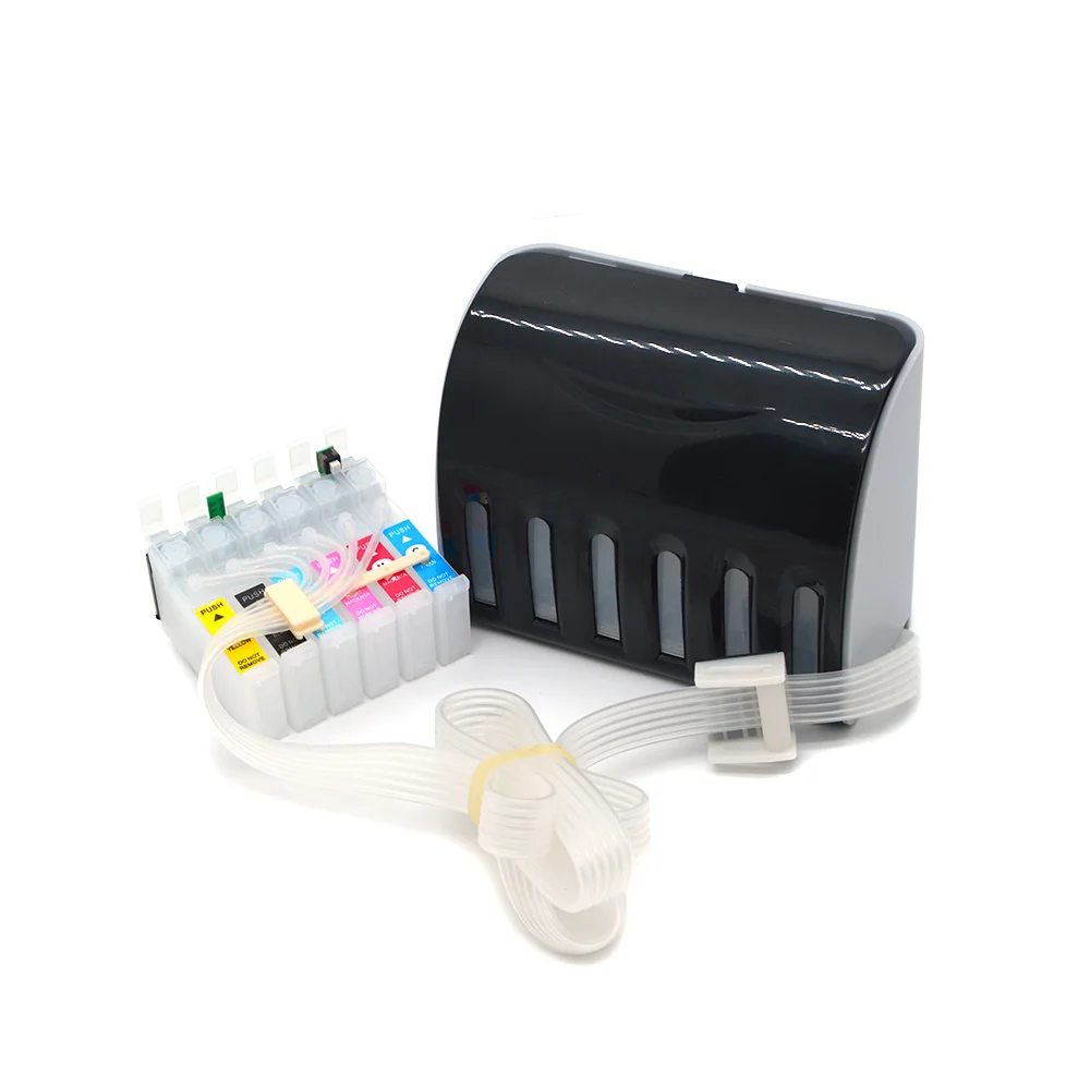6색 85 T0851-T0856 Epson 1390 프린터용 콤보 리셋 칩이 있는 빈 Ciss 시스템