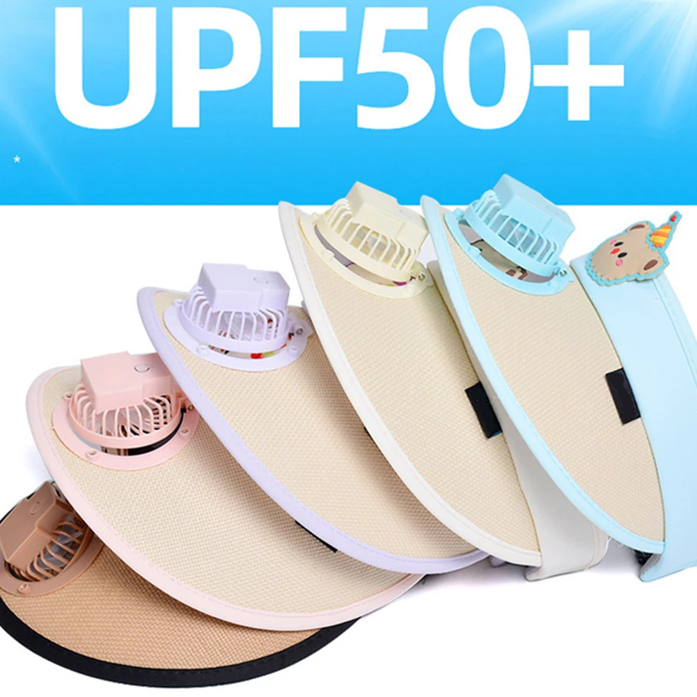 Kids Large Brim Fan Hat With Small Fan Comfortable Breathable Sun Hat For Beach Traveling