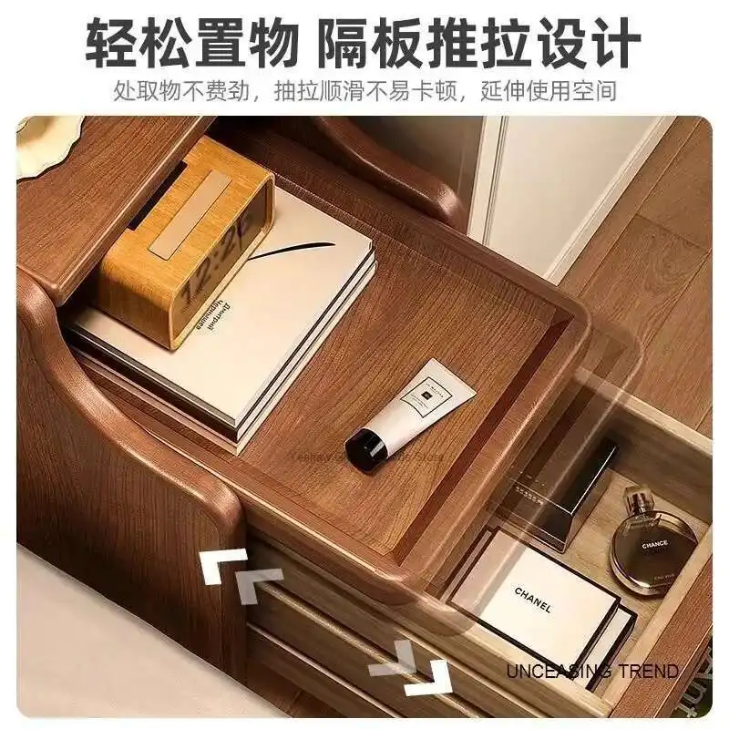 New Home Solid Wood Bedside Tables Extremely Narrow Study and Bedroom Cabinets Simple Storage Side Cabinets Home Furniture