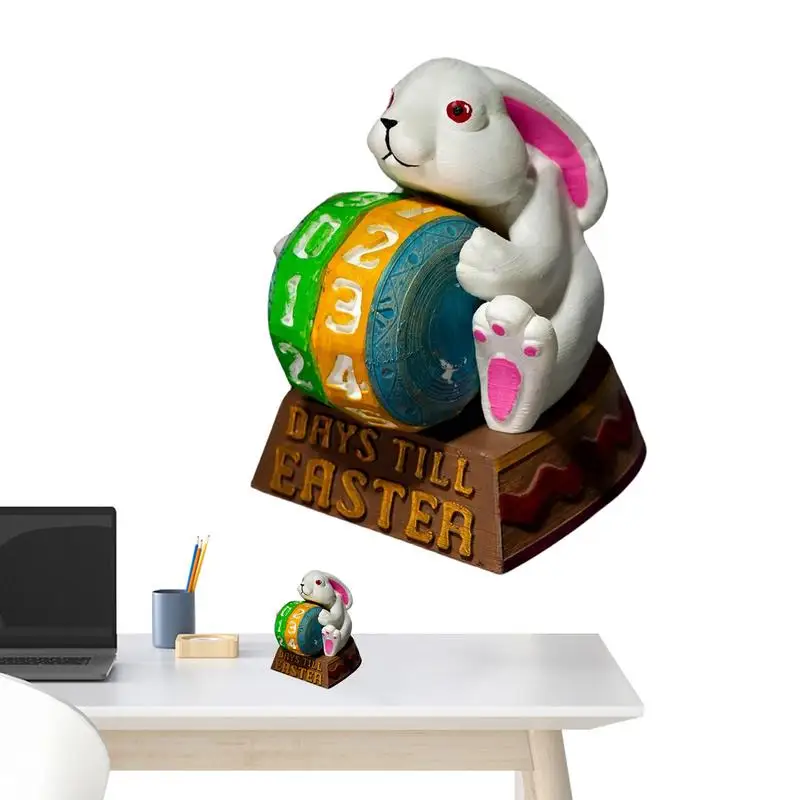 

Календарь для нахождения в пасхальном стиле, праздничный Пасхальный календарь с пасхальным Кроликом, статуя с обратным отсчетом, календарь, украшения для дома и комнаты