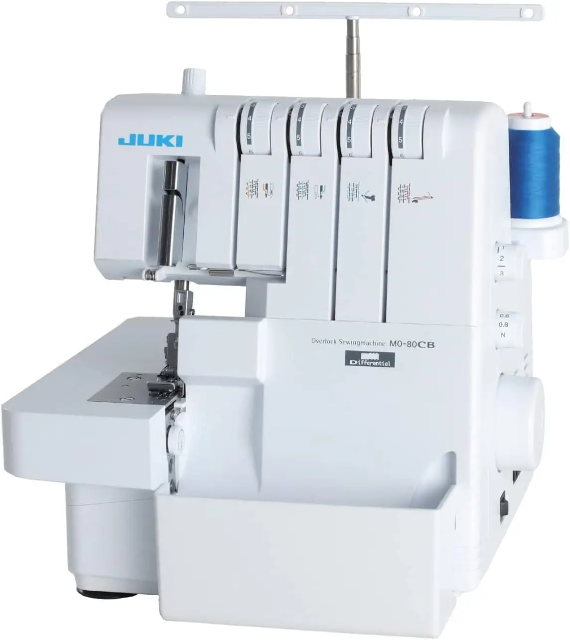 MO-80CB Free-Arm Serger Overlock Machine Adjust pressure to light medium and heavyweight fabrics