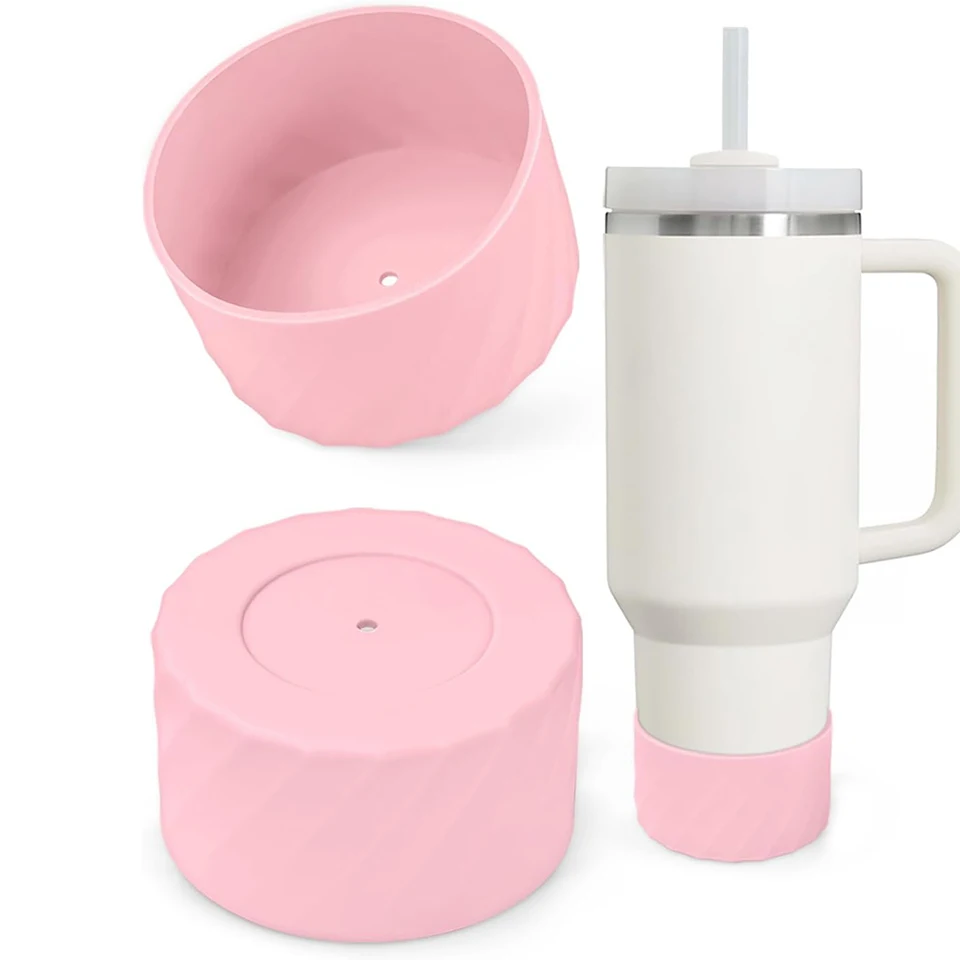 Set 4 Pezzi Protezione Per Tazza Stanley - Coperchi Per Cannuccia E Fondello Antigraffio In Silicone