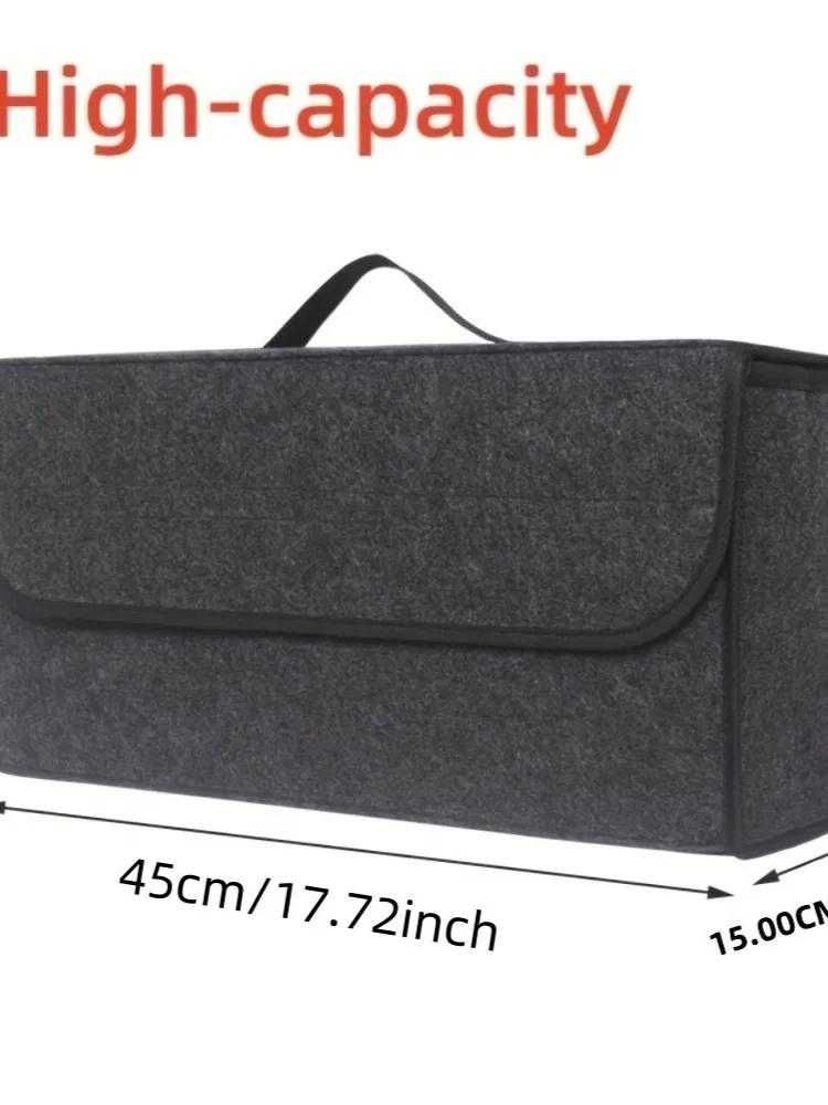 2-Pack Heavy-Duty Foldable Car Trunk Organizer with Open-Top Design - Heavy-Duty Vehicle Storage Bin, Space-Saving Organizer for