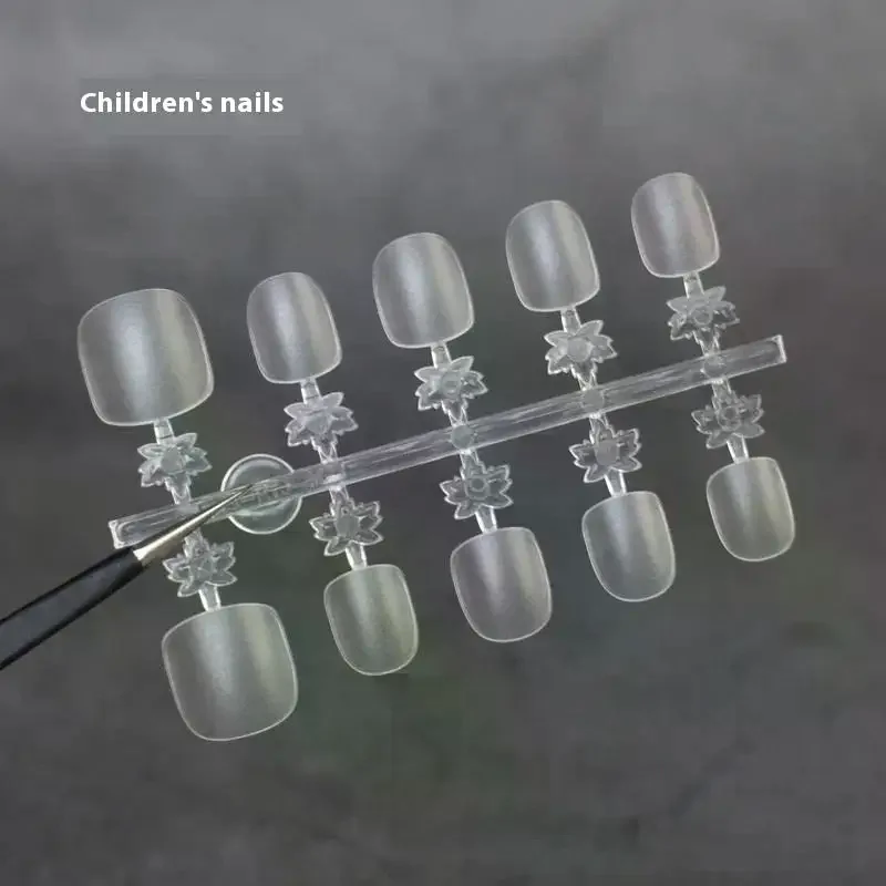 100PCS/Box False Nails Press On Nails Coffin Artificial Nails Clear Fake Nail Tips For Extension Manicure Tool For Child