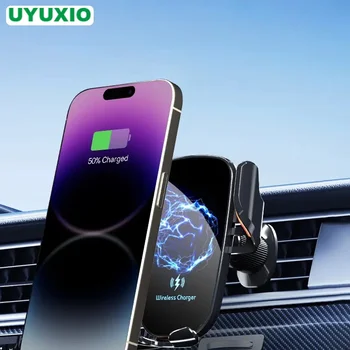 UYUXIO Caricabatteria da auto wireless Presa d'aria Supporto per telefono a ricarica rapida in auto per iPhone 16 Pro Max 15 14 12 13 Telefoni Android Samsung 1
