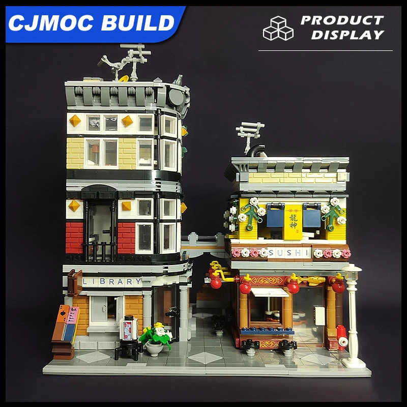 Уличный вид суши углы 89127 строительные блоки городская модель MOC креативные экспертные пластиковые блоки модуль строительные игрушки Уличный вид суши углы 89127 строительные блоки городская модель MOC креативные экспертные пластиковые блоки модуль строительные игрушки