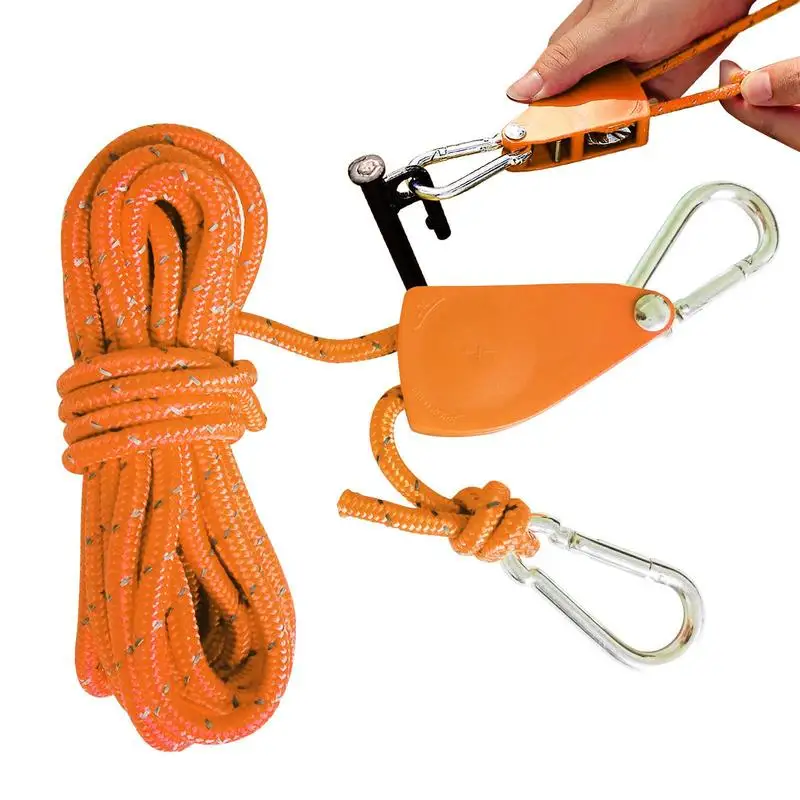 

Adjustable Tent Cords Reflective Camping Waterproof Tent Rope With Carabine Portable Outdoor Travel Rope For Kayaks Canoes Car