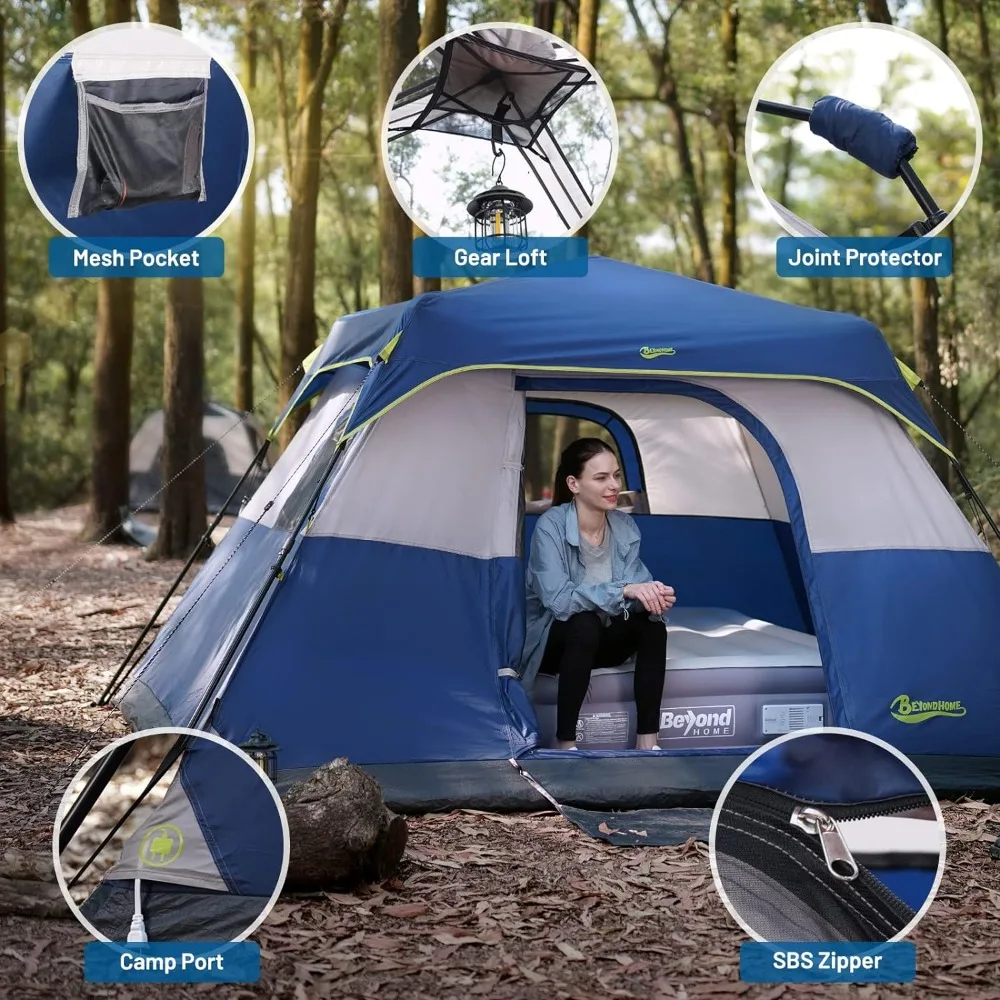 Instant Tent, 4 Person/6 Person Cabin Tent Setup in 60 Seconds 6